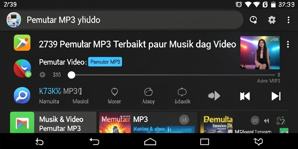 Antarmuka modern dan fungsional dari Pemutar MP3 2739.