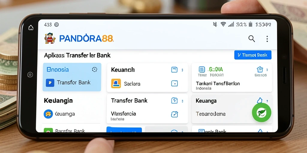 Antarmuka PANDORA88 yang simpel dan intuitif untuk Transfer Bank.