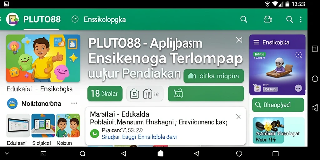 Antarmuka intuitif aplikasi PLUTO88 yang kaya akan informasi.