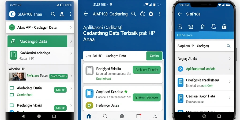 Antarmuka utama SIAP108 yang sederhana dan fungsional untuk cadangan data.